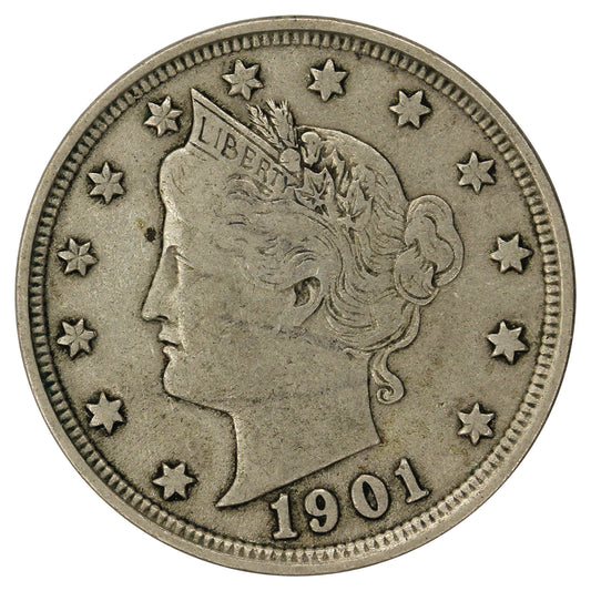 1901 USA Nickel F-VF (F15)