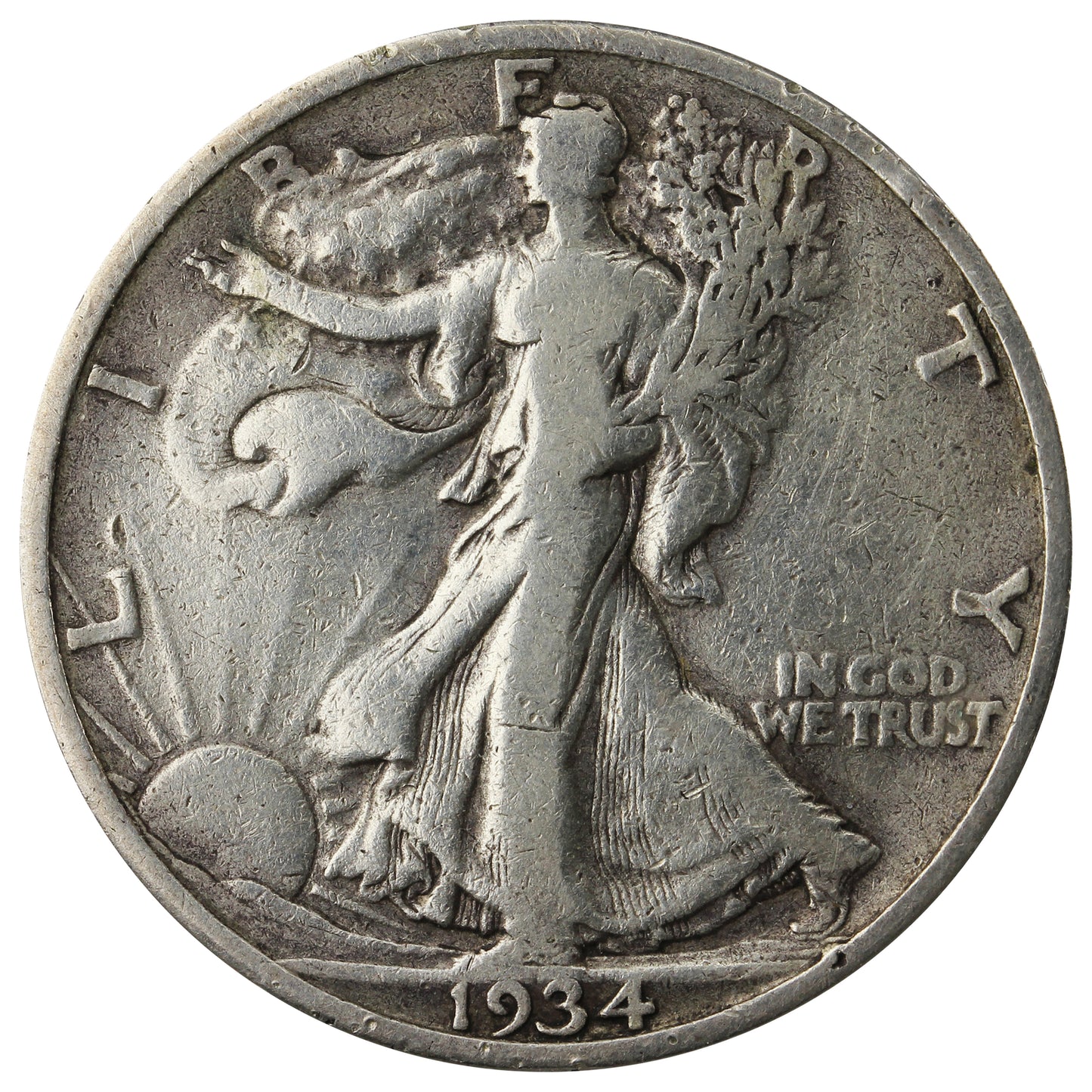 1934 S USA Half Dollar Circulated