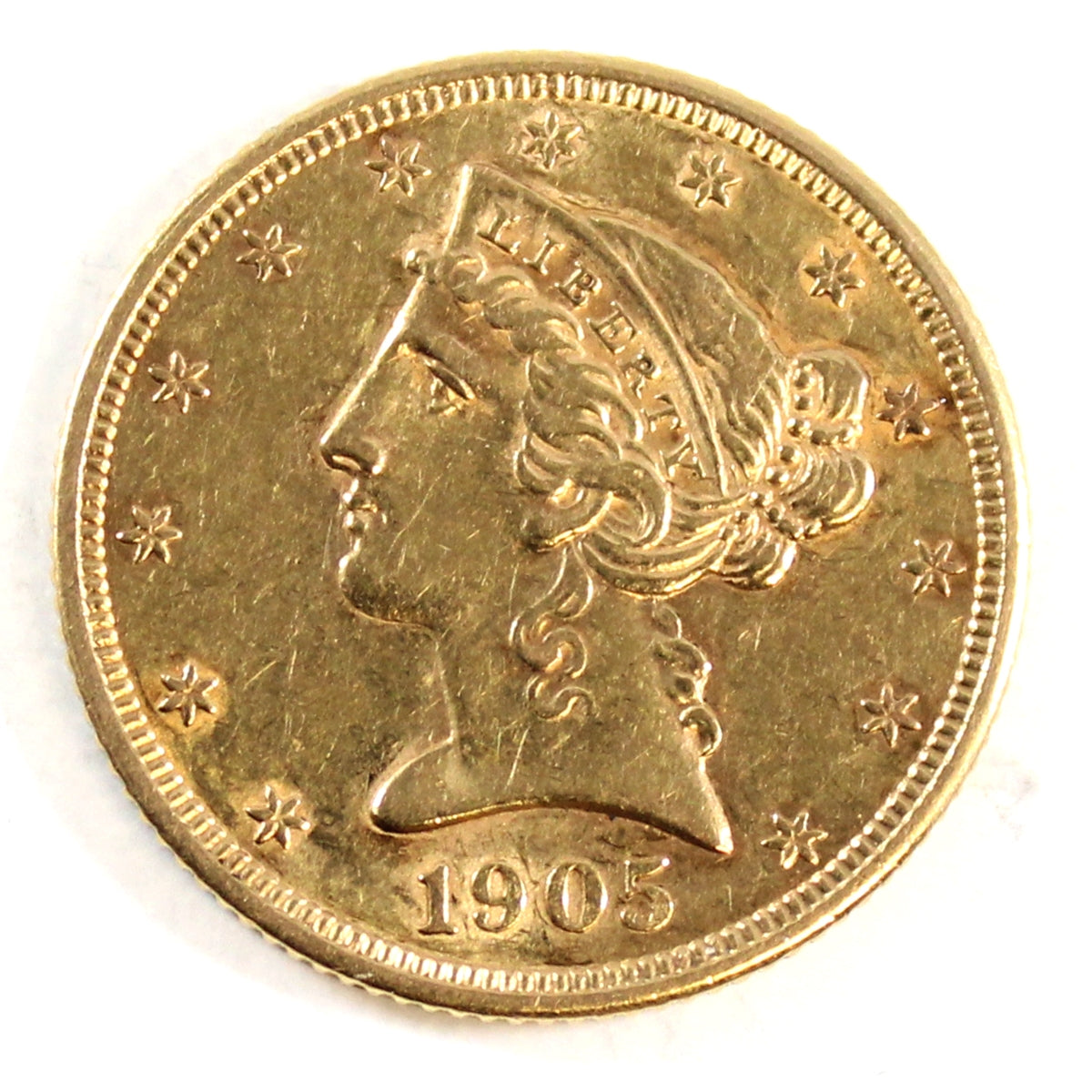 1905 S USA $5.00 Gold Almost Uncirculated (AU50) $