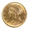 1886 USA $5.00 Gold Almost Uncirculated (AU50) $