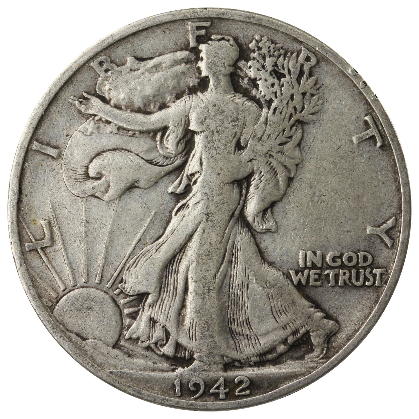 1942 S USA Half Dollar Circulated