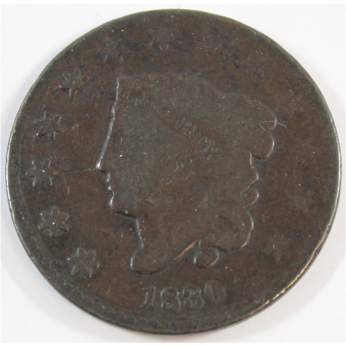 1830 Large Letters USA Cent G-VG (G6)
