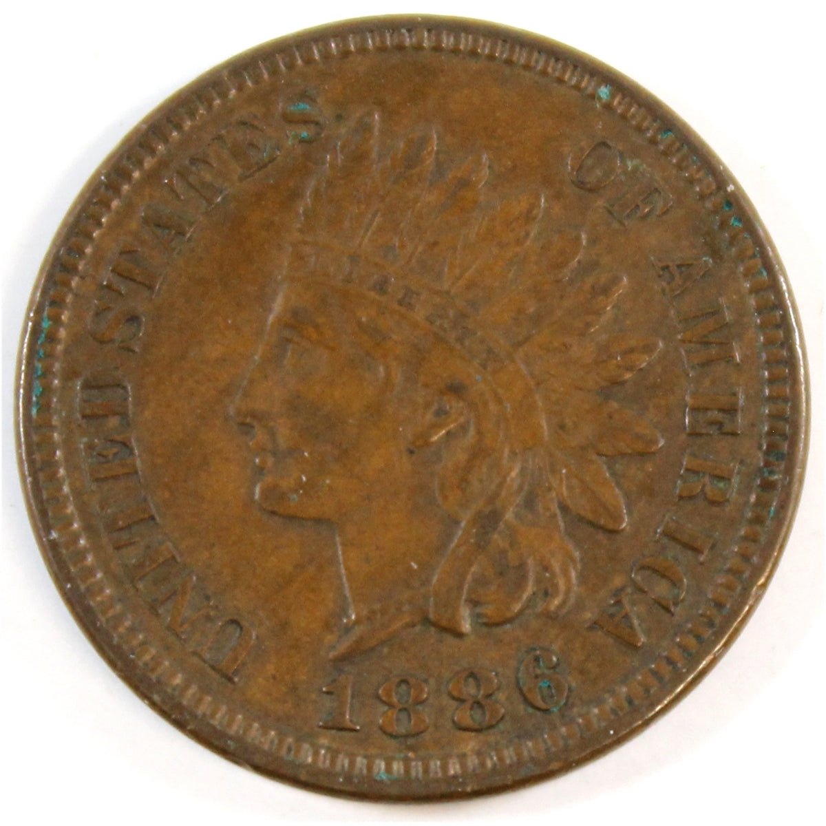 1886 Feather Between I & C USA Cent EF-AU (EF45) $