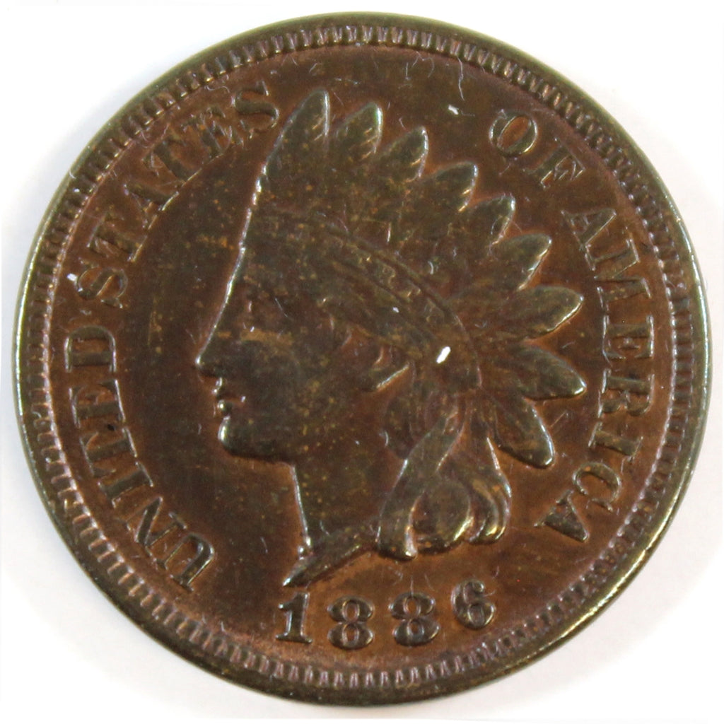 1886 Feather Between C & A USA Cent Extra Fine (EF40) $