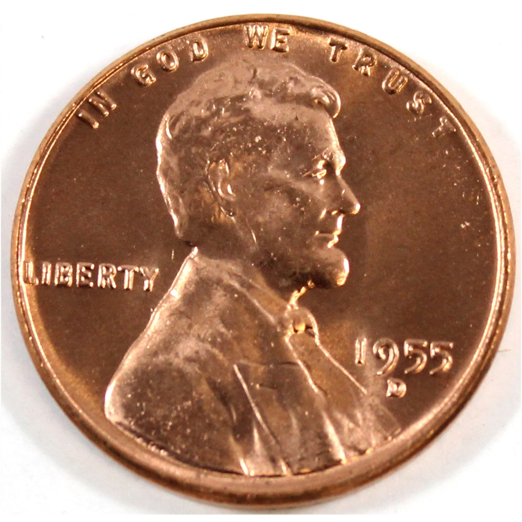 1955 D USA Cent Choice Brilliant Uncirculated (MS64)