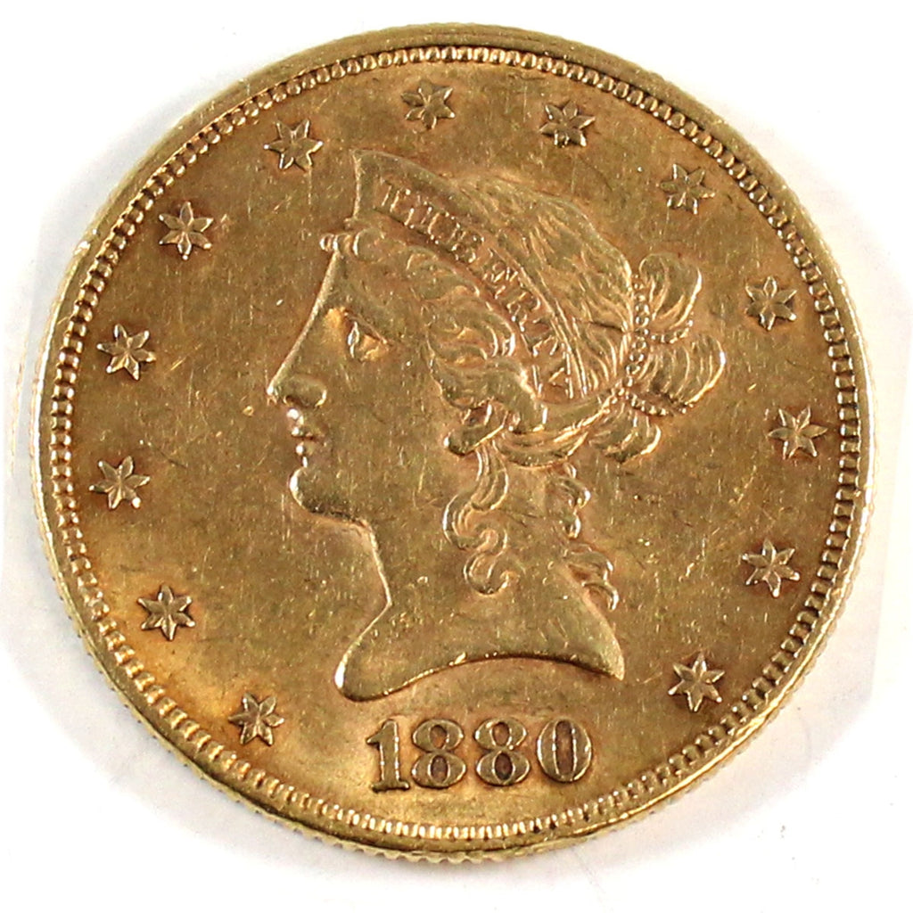 1880 USA $10.00 Gold EF-AU (EF45) $