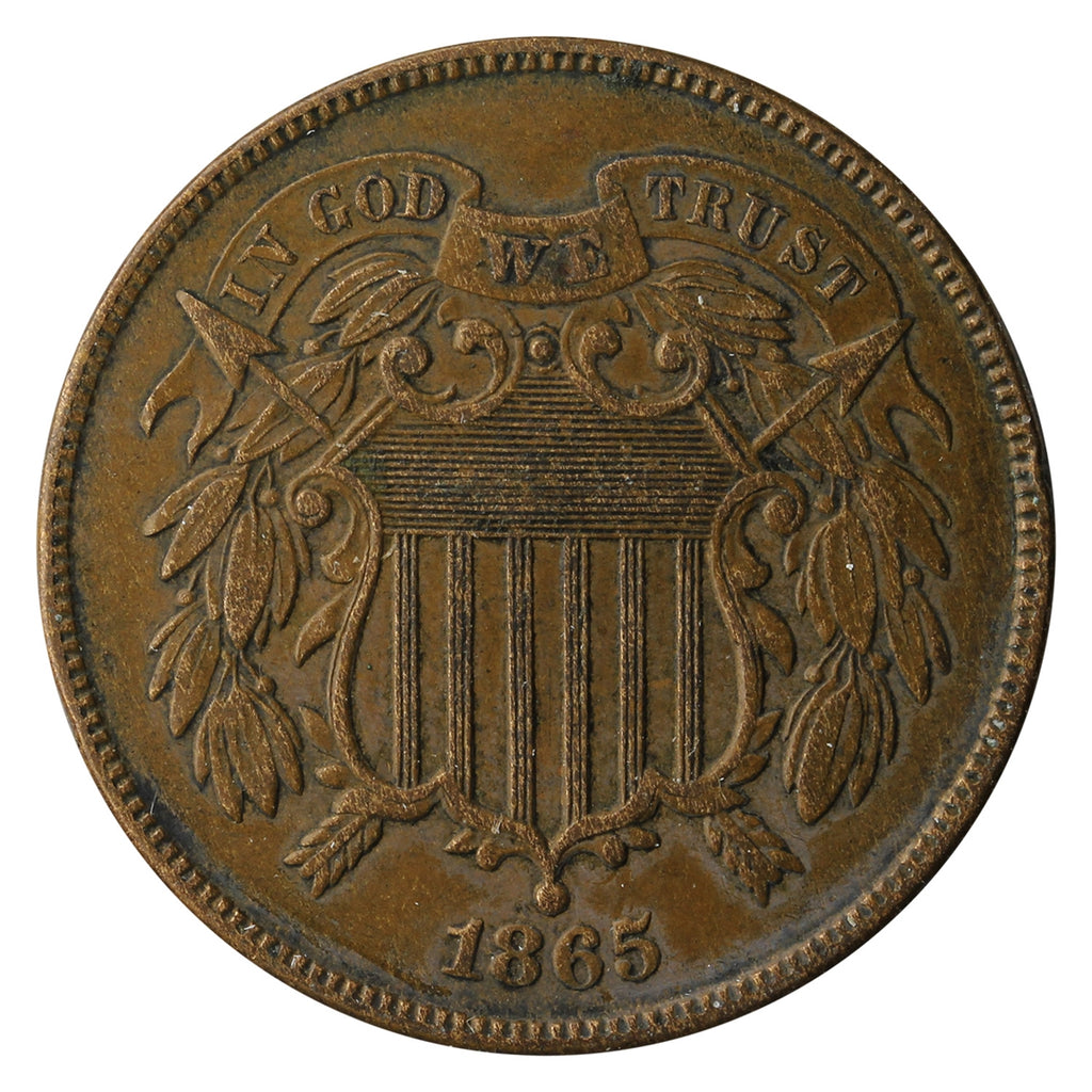 1865 USA 2 Cents Extra Fine (EF40)