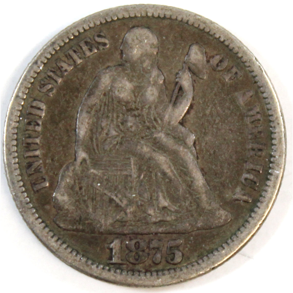 1875 USA Dime Fine (F-12)