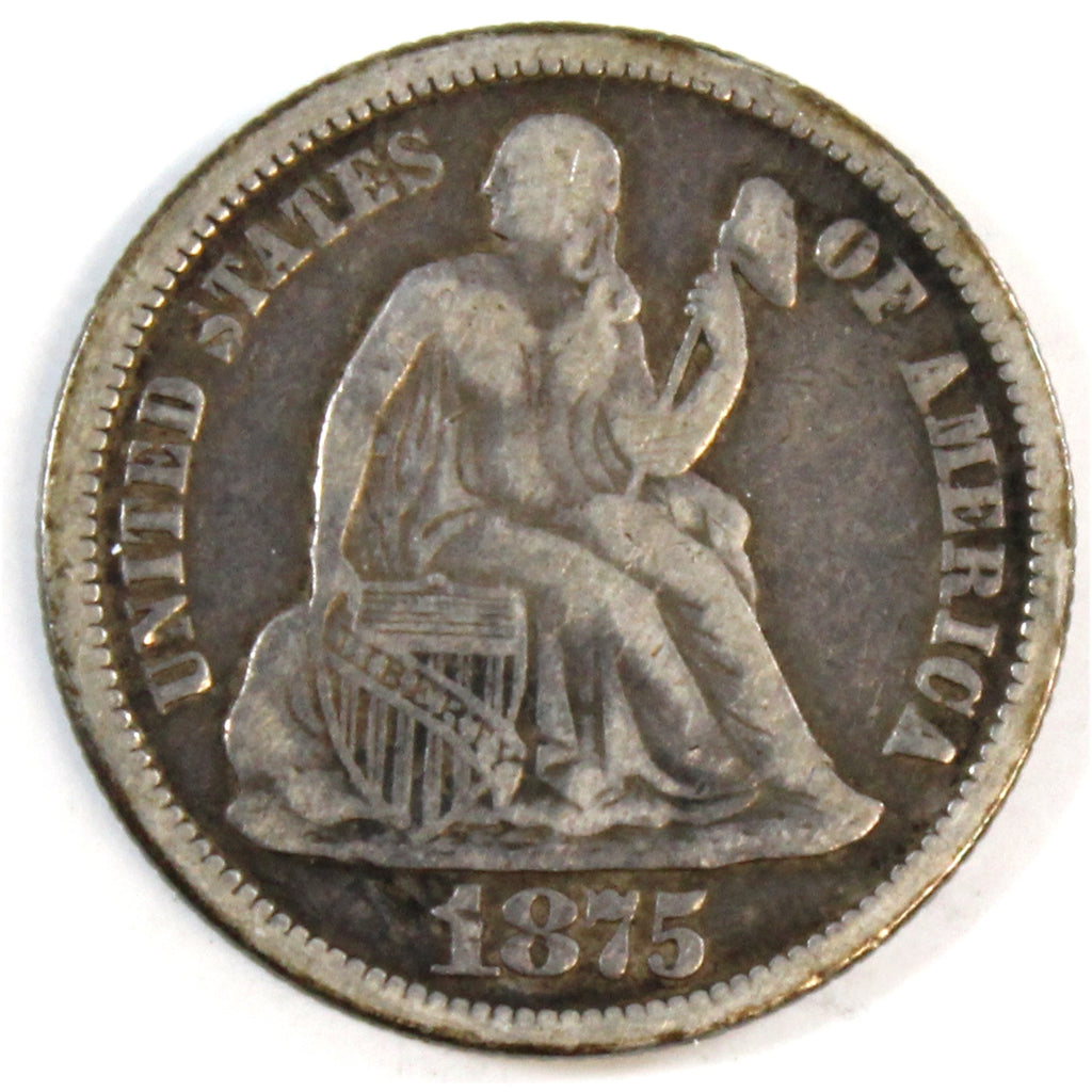 1875 USA Dime VG-F (VG10)