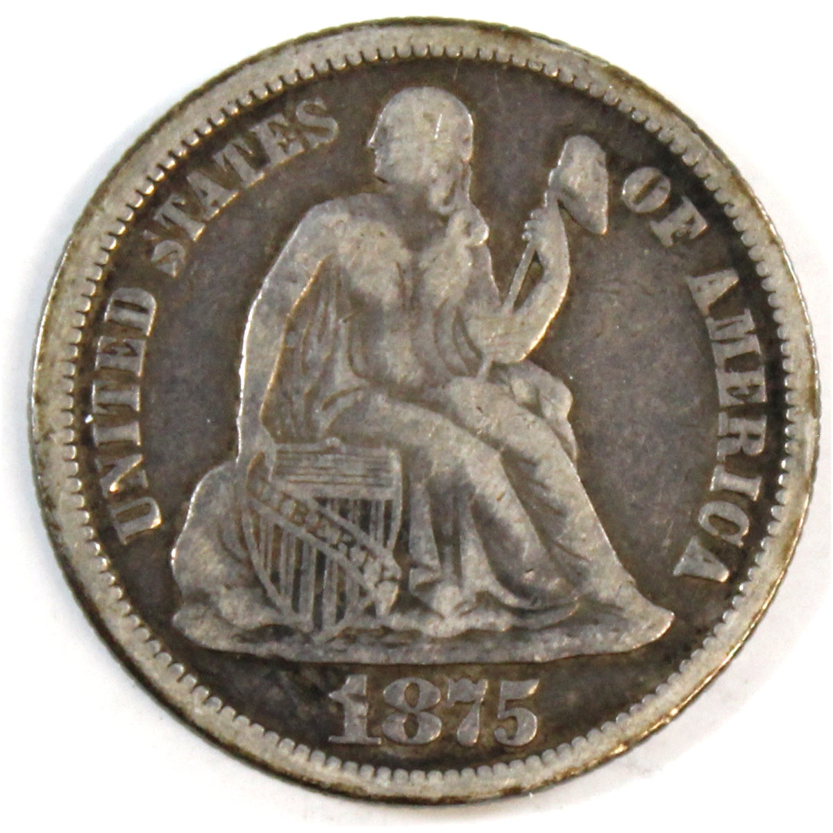 1875 USA Dime VG-F (VG10)