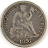 1876 CC USA Dime VG-F (VG-10)
