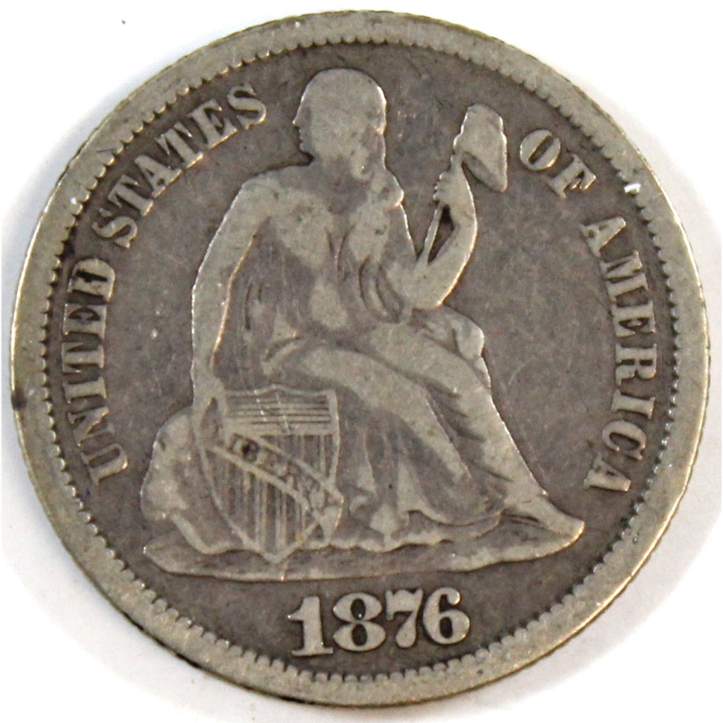 1876 CC USA Dime VG-F (VG-10)