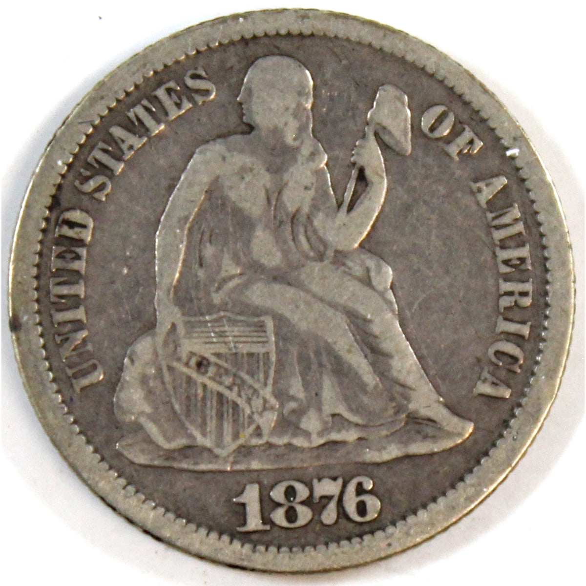 1876 CC USA Dime VG-F (VG-10)