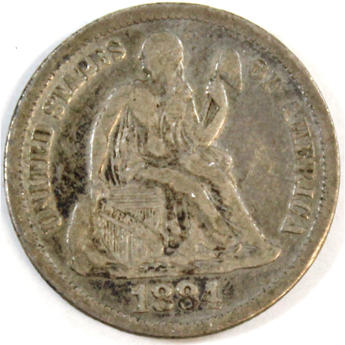 1884 USA Dime Fine (F12)