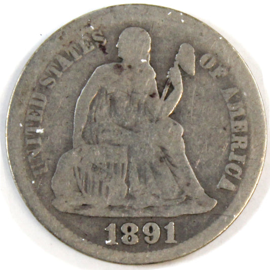 1891 O USA Dime About Good (AG-3)