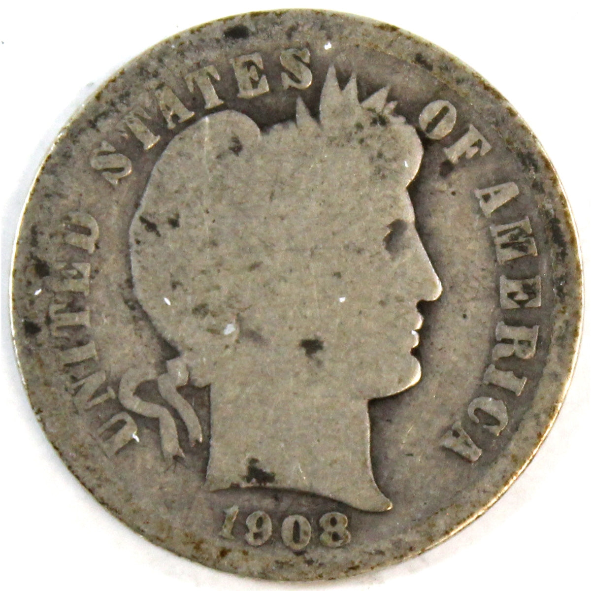 1908 USA Dime About Good (AG3)