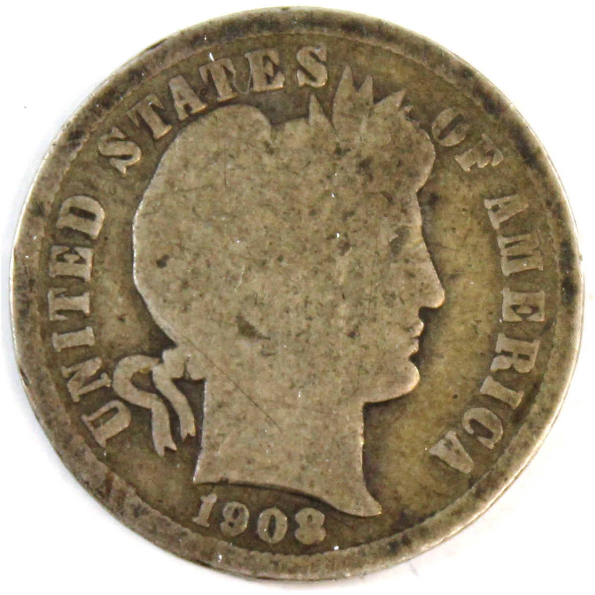 1908 D USA Dime G-VG (G6)