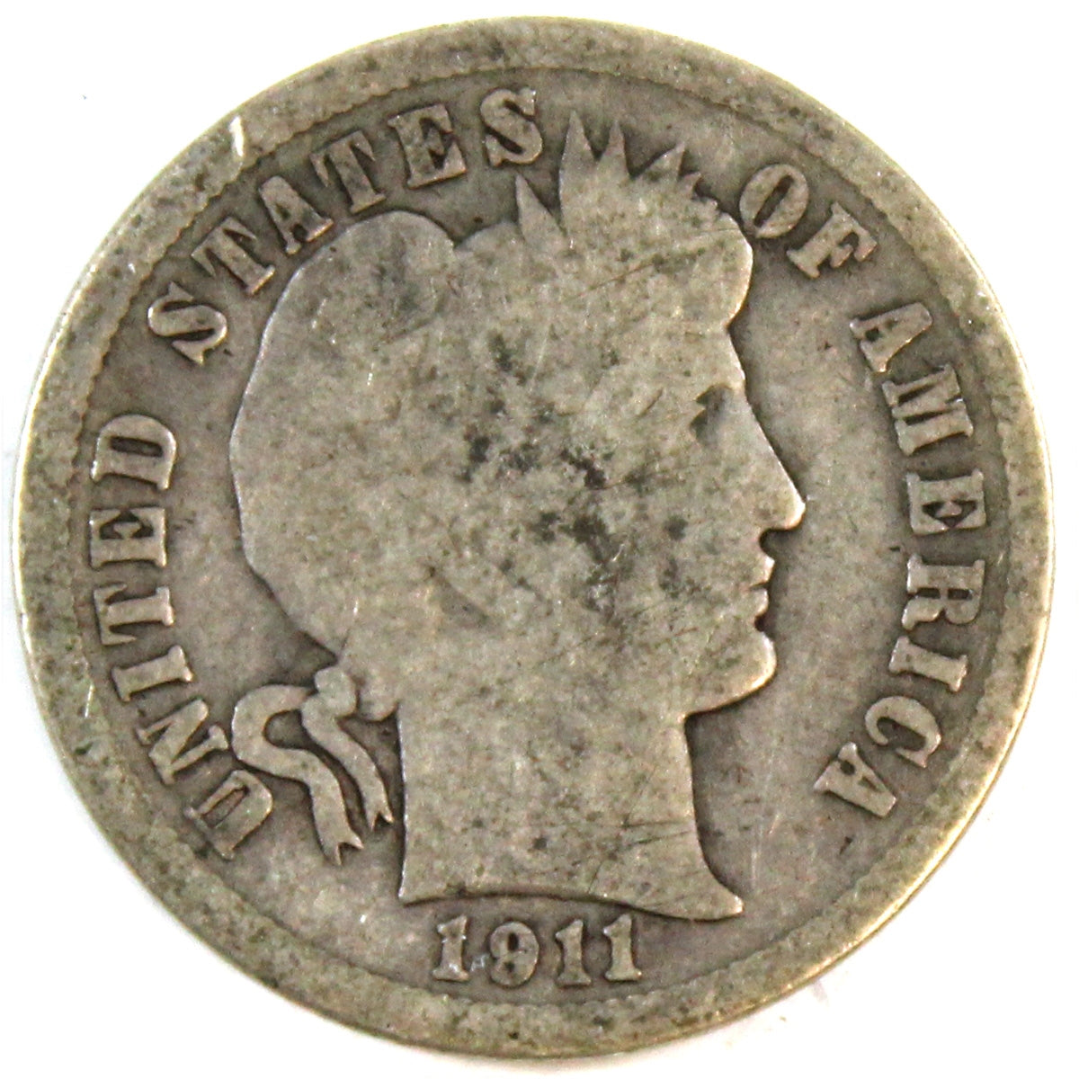 1911 USA Dime About Good (AG3)