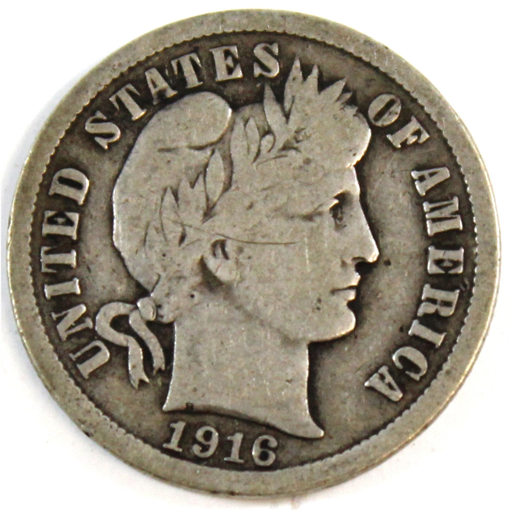 1916 Barber USA Dime Very Good (VG8)