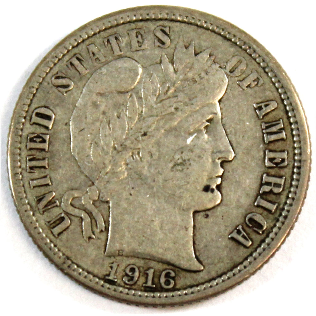 1916 S Barber USA Dime Very Fine (VF20)