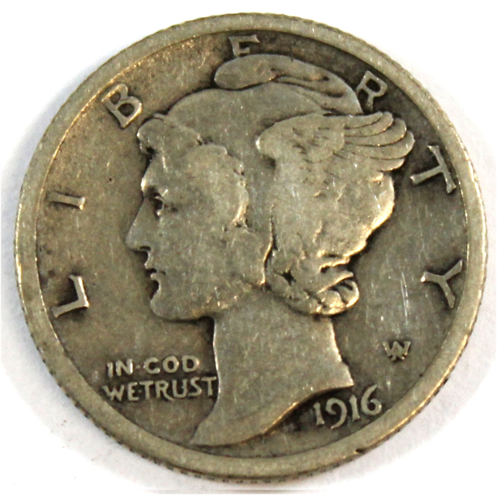 1916 Mercury USA Dime Fine (F12)