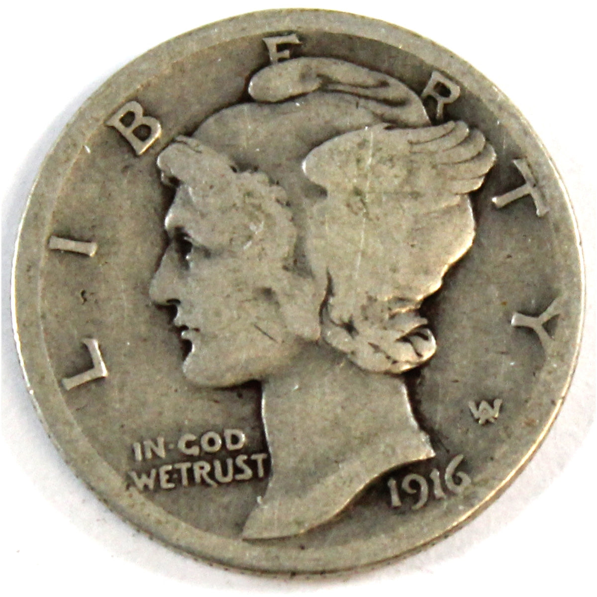 1916 S Mercury USA Dime Very Good (VG8)