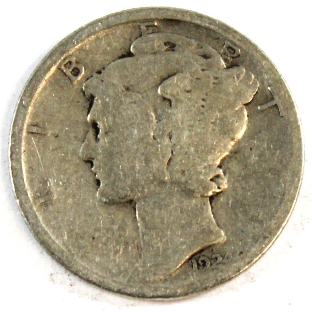 1924 D USA Dime About Good (AG3)