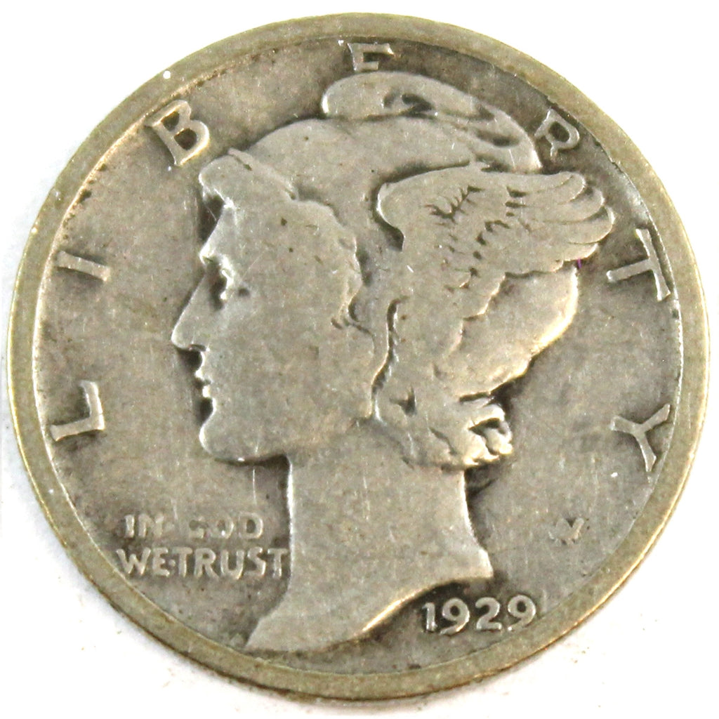 1929 D USA Dime Very Good (VG8)