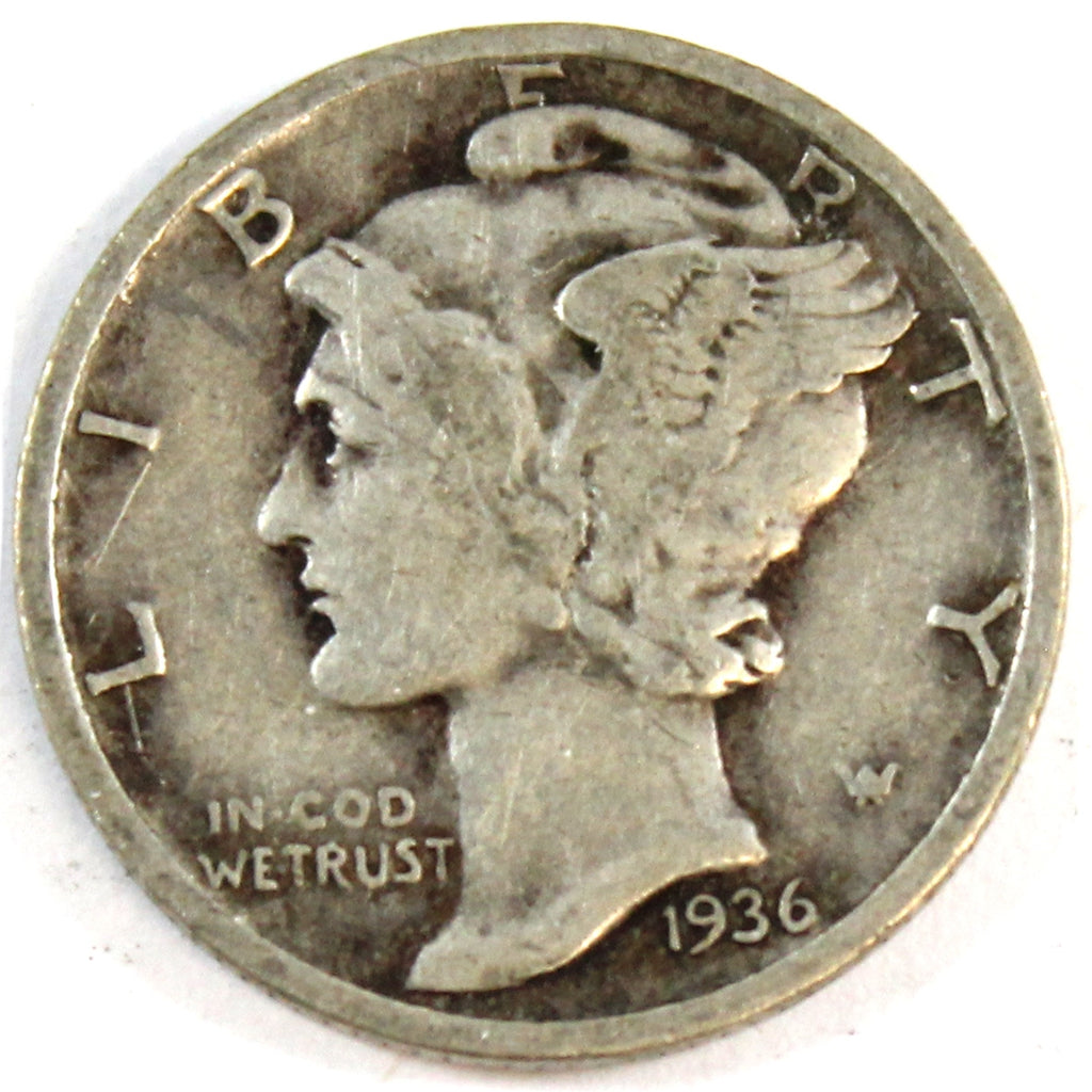 1936 D USA Dime VG-F (VG10)
