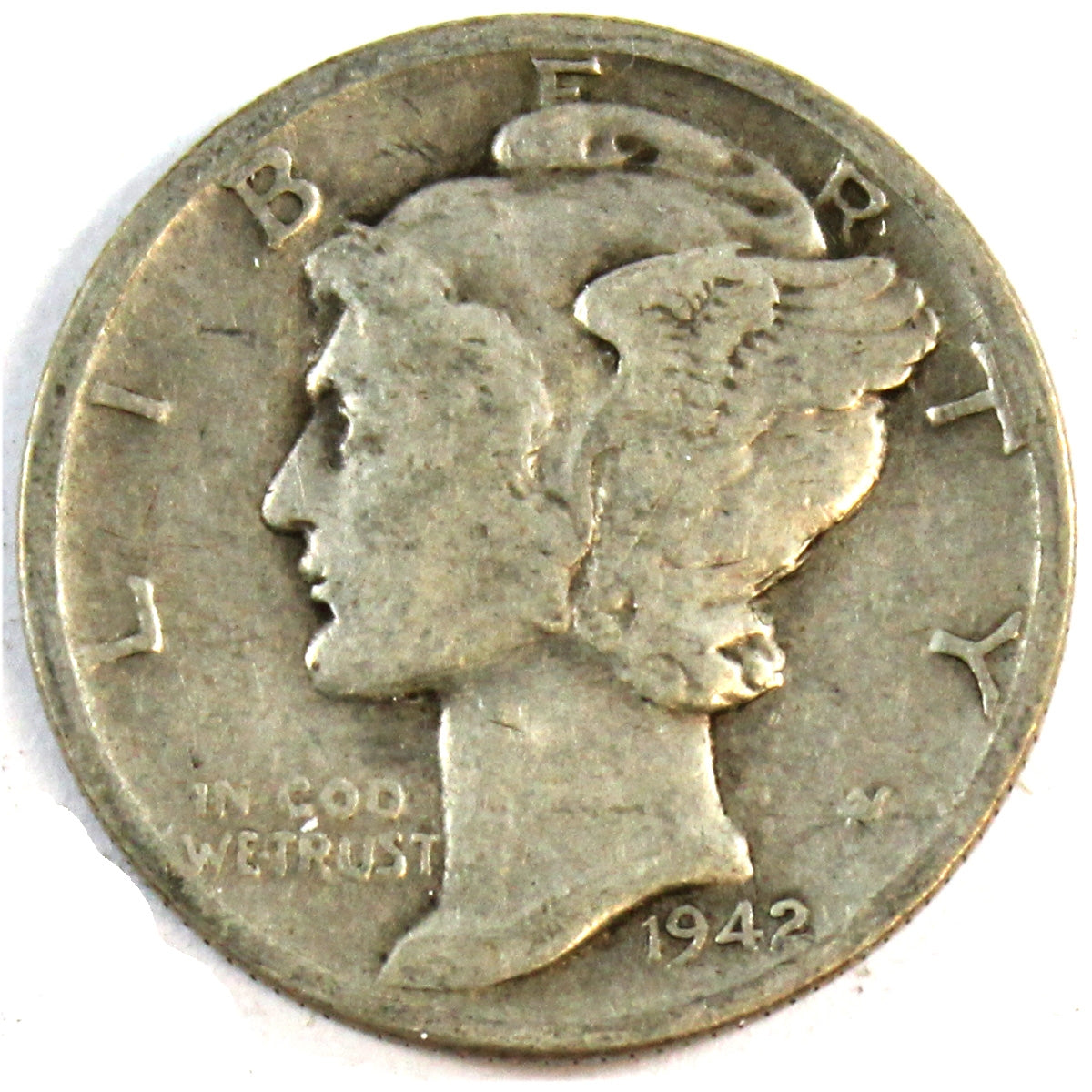 1942 D USA Dime Very Good (VG8)