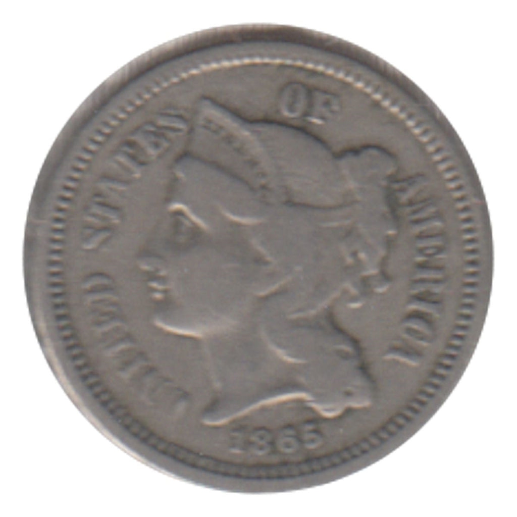 1865 Nickel USA 3 Cents F-VF (F-15)