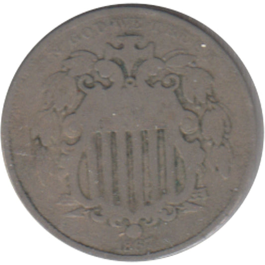 1867 No Rays USA Nickel G-VG (G-6)