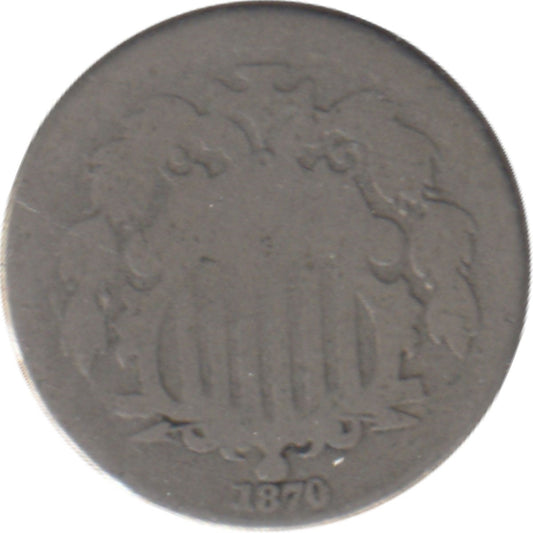 1870 USA Nickel About Good (AG-3)