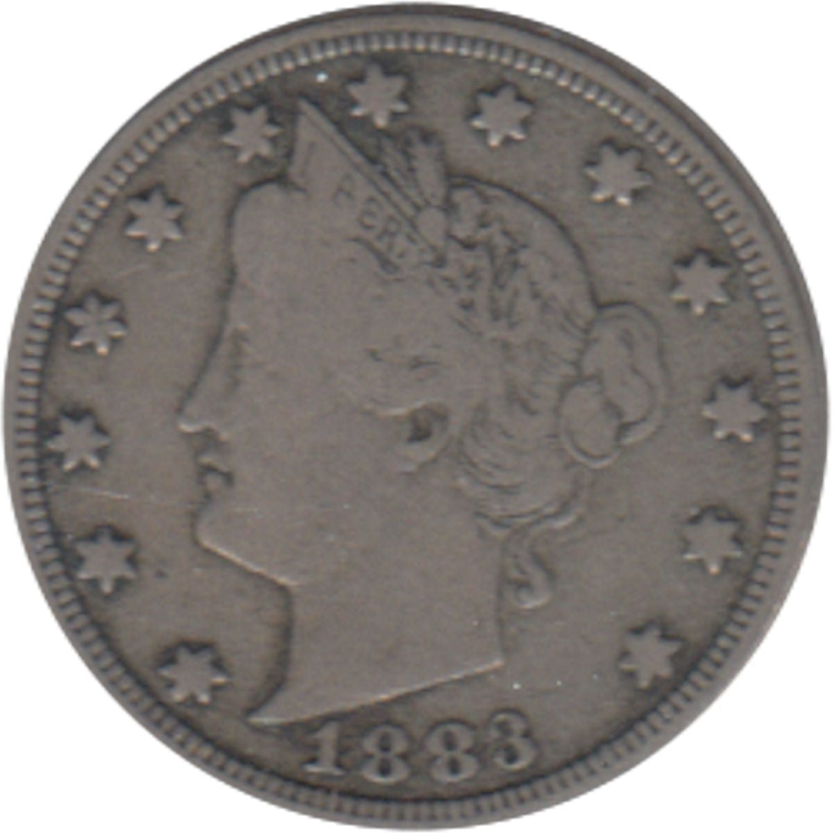 1883 No Cents USA Nickel F-VF (F15)