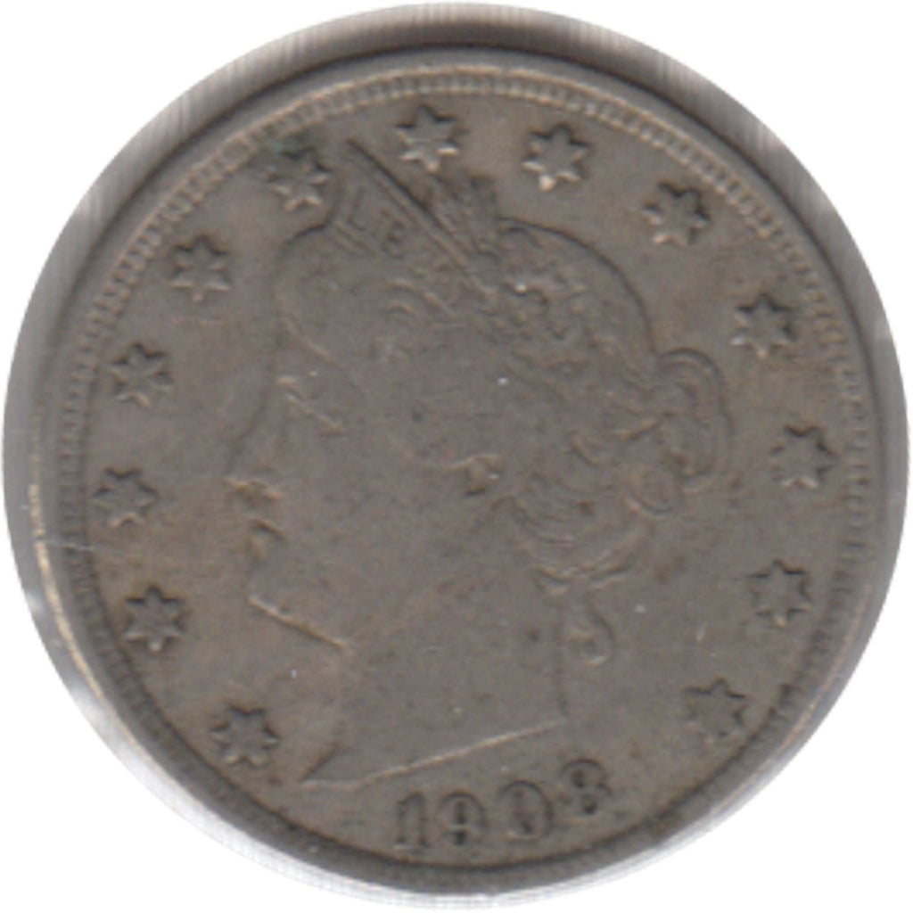 1908 USA Nickel F-VF (F15)