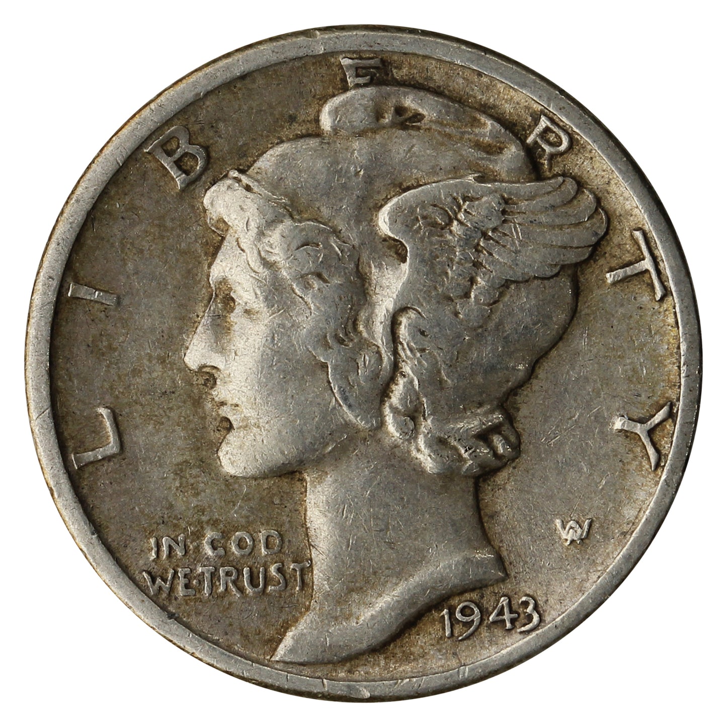 1943 D USA Dime Very Fine (VF-20)