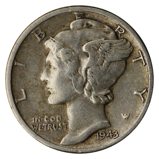 1943 D USA Dime Very Fine (VF-20)