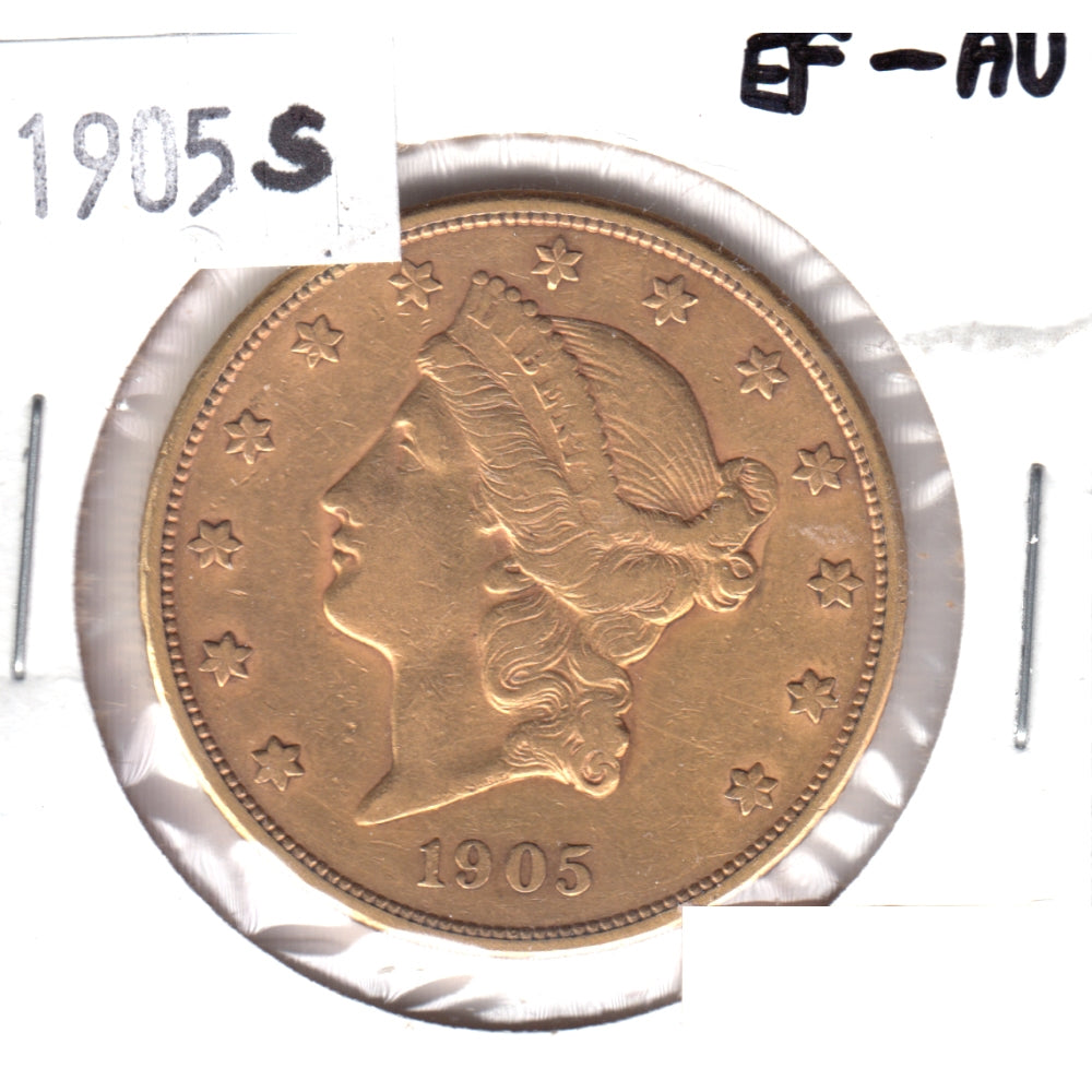 1905 S USA $20.00 Gold EF-AU (EF45) $