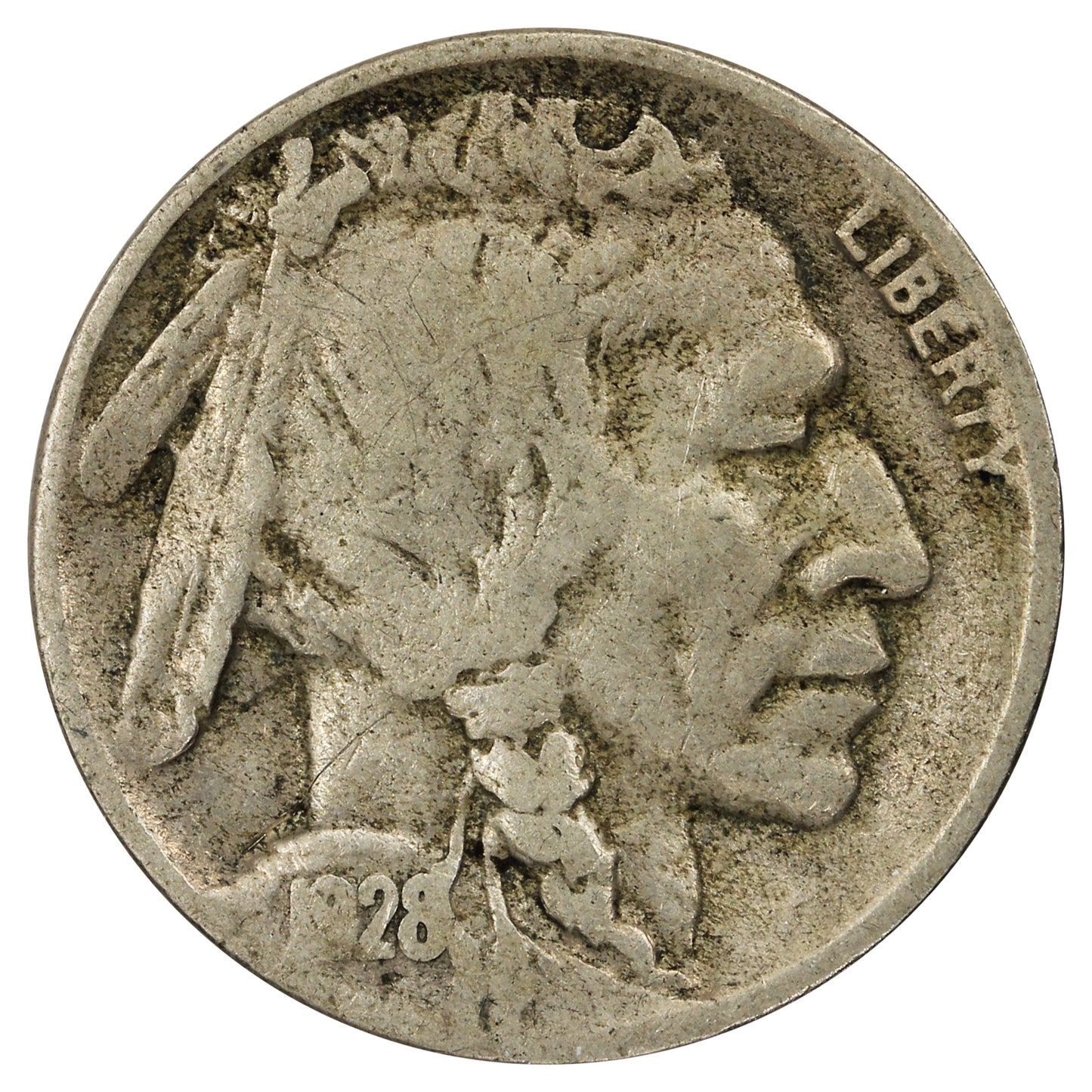 1928 D USA Nickel Fine (F12)