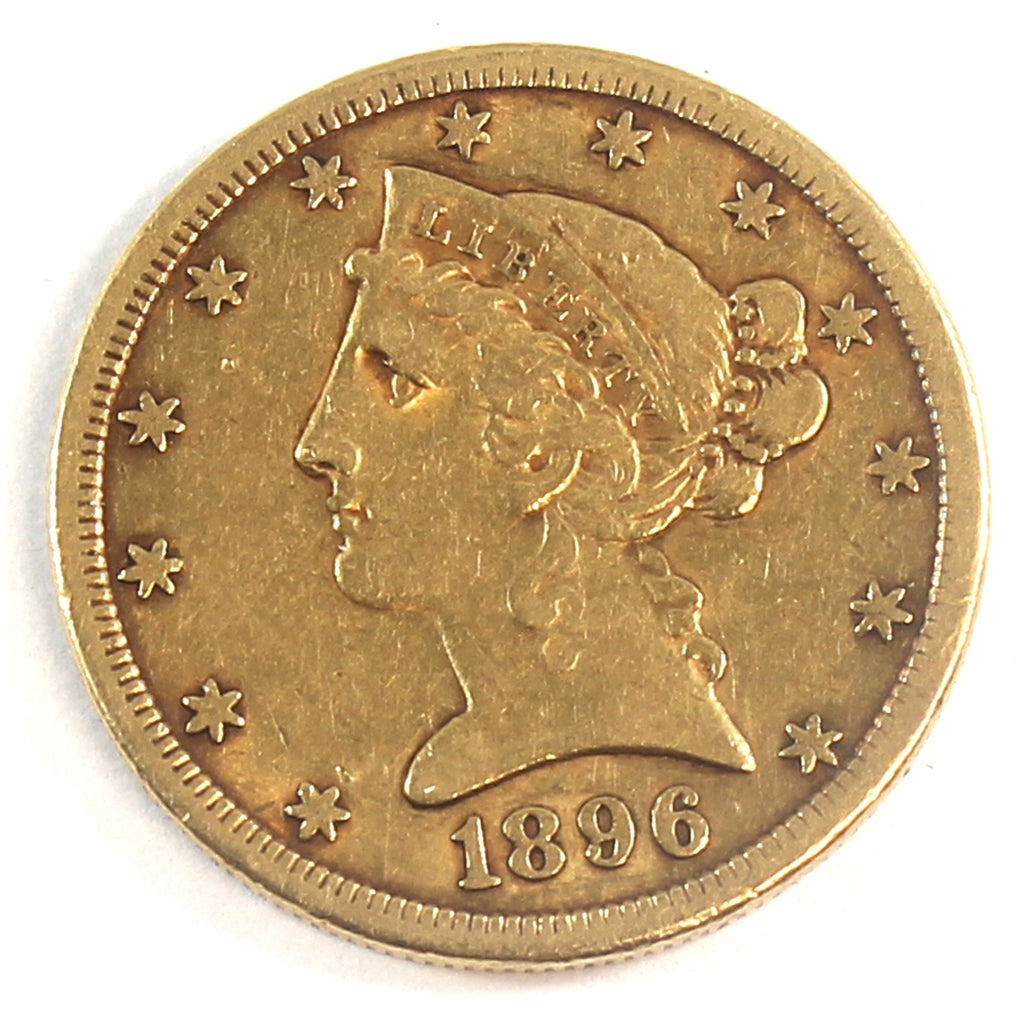 1896 S USA $5.00 Gold VF-EF (VF30)