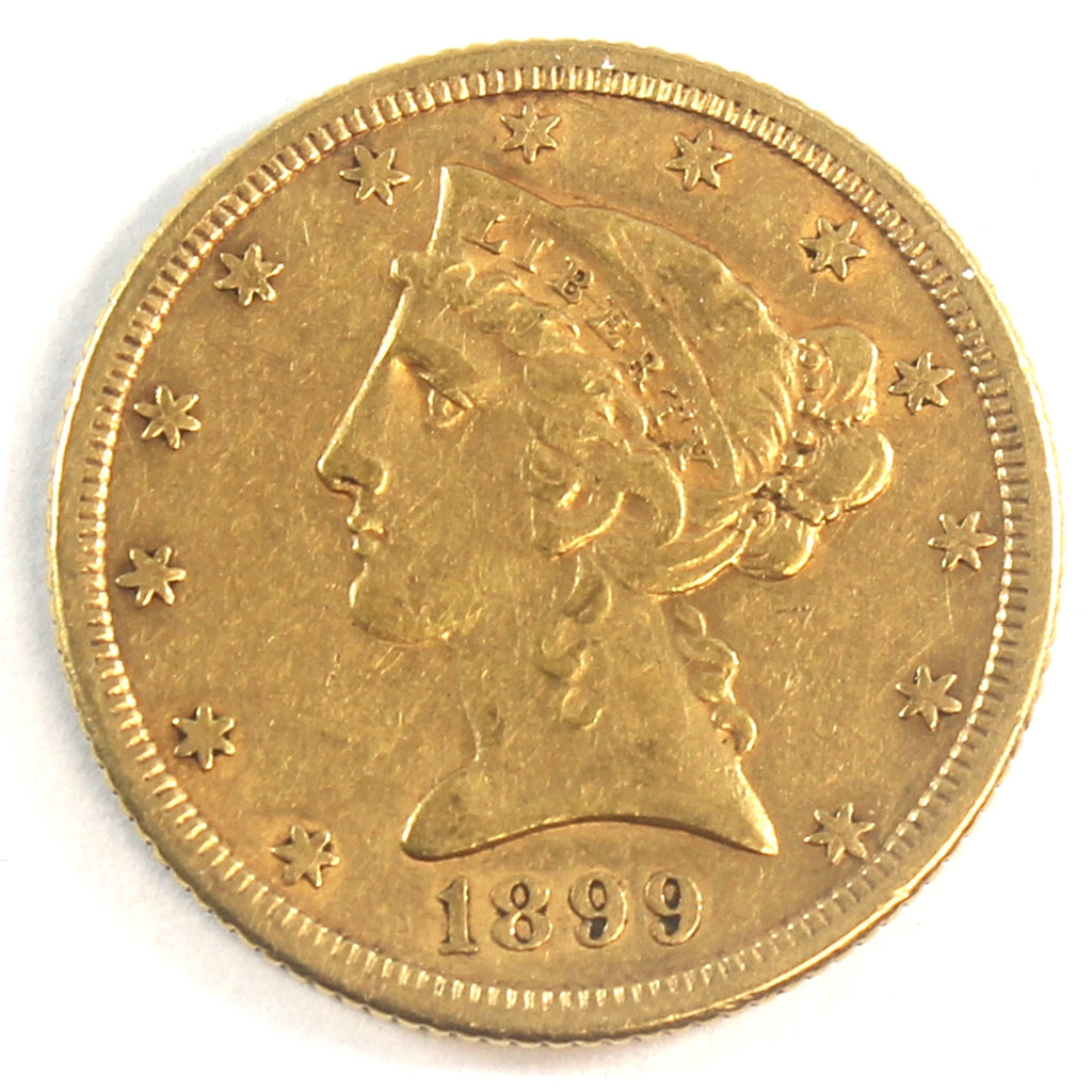 1899 S USA $5.00 Gold VF-EF (VF30)