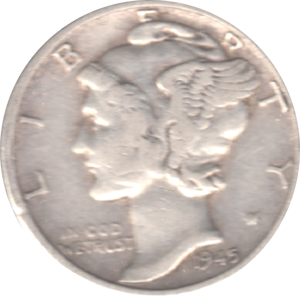 1945 D USA Dime Circulated