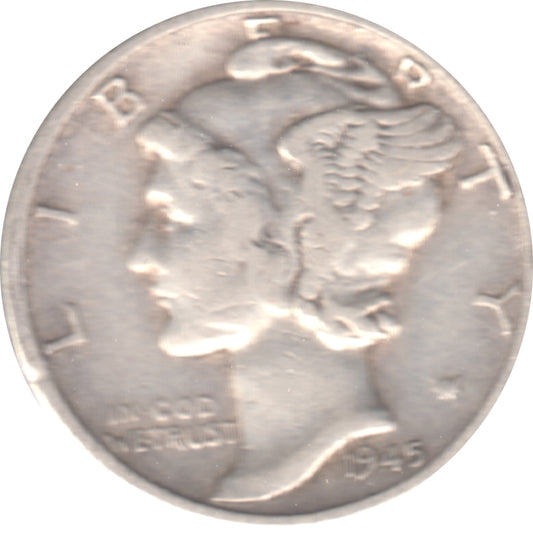 1945 D USA Dime Circulated