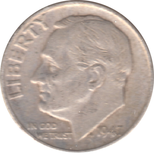 1947 D USA Dime Circulated