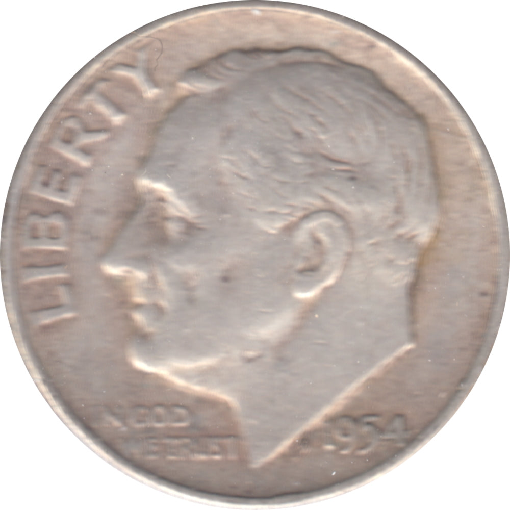 1954 D USA Dime Circulated