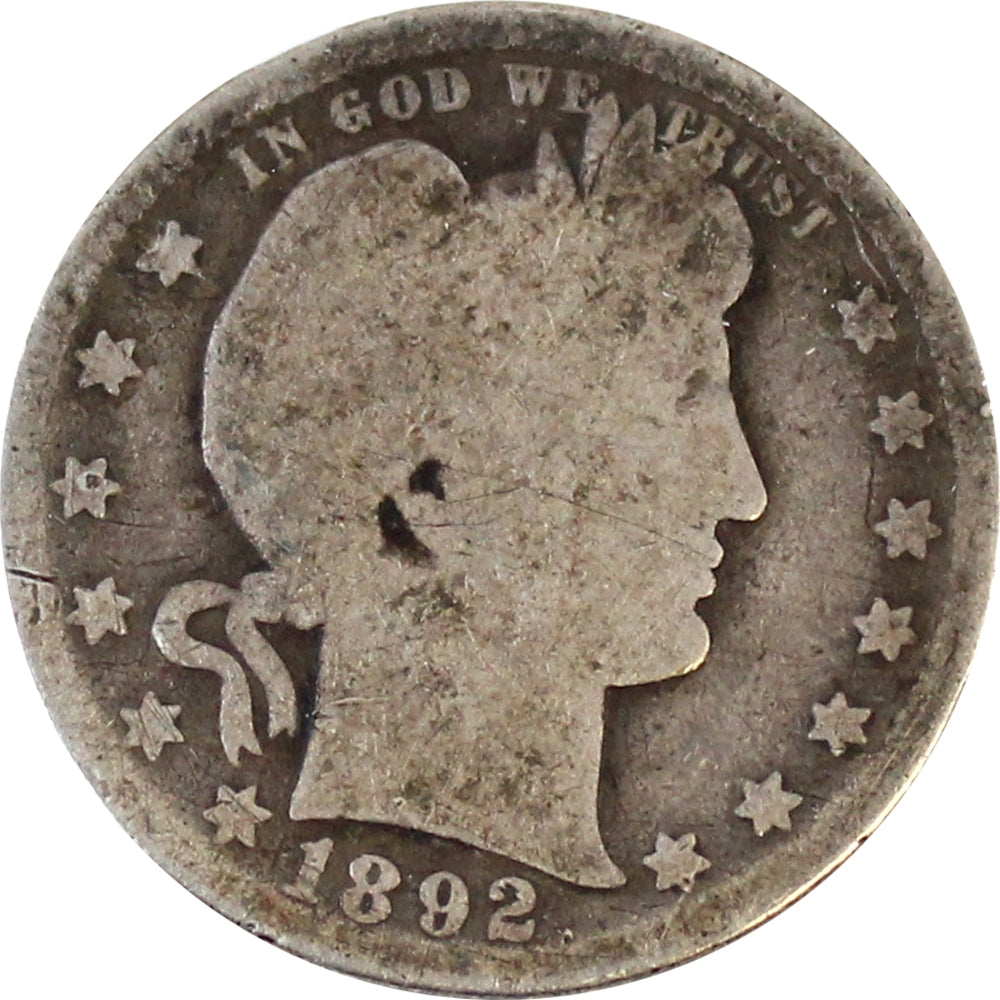 1892 O Covered E In United USA Quarter About Good (AG3)