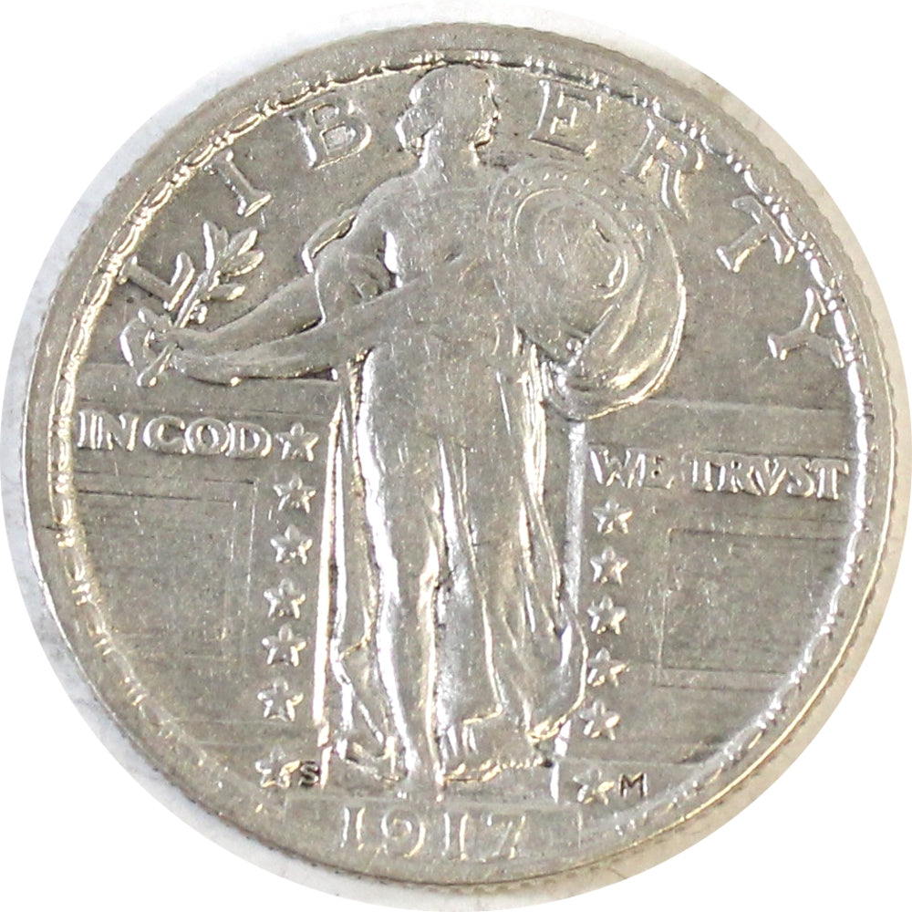 1917 S Stars USA Quarter EF-AU (EF45) $