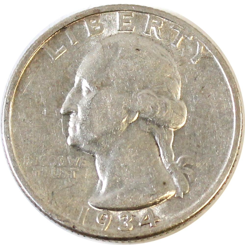 1934 Light Motto USA Quarter VF-EF (VF30)
