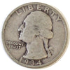 1934 Heavy Motto USA Quarter G-VG (G6)