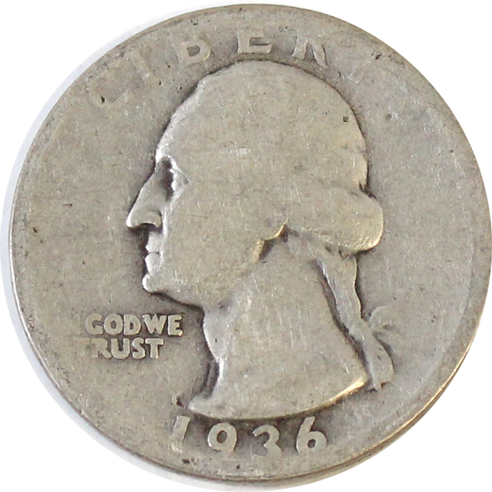 1936 D USA Quarter About Good (AG3)